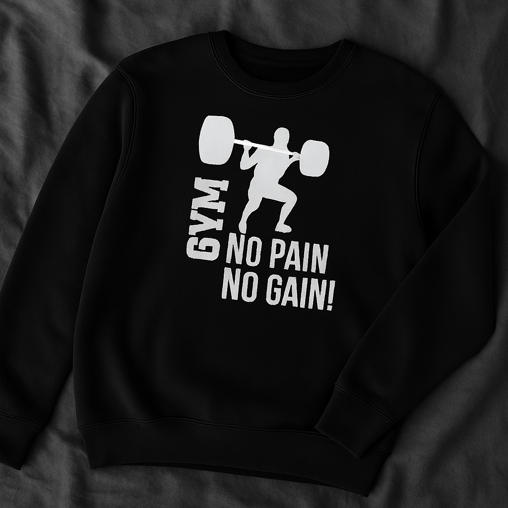 Black GYM Print Hoodie – Large