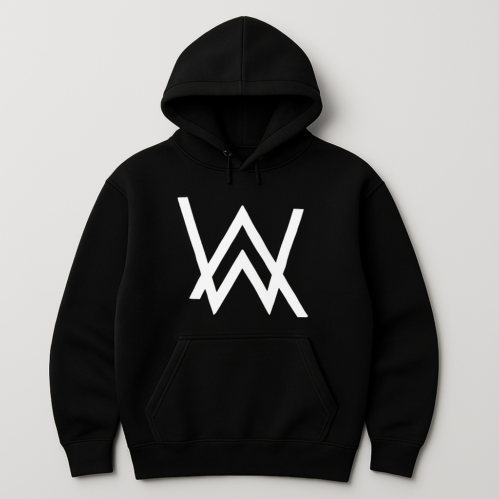 Black WA Print Hoodie – Large