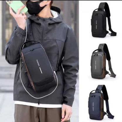 Fashion Men Sling Bag Pack with Lock